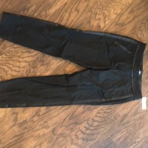 Black satin tuxedo stripe pants